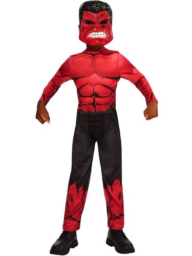 Red hulk costume mask boys - red,