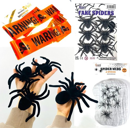 Halloween fake spiders cobwebs - halloween,